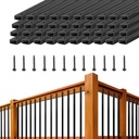 Black Metal Deck Balusters 36", Deck Railing and Indoor Stairs Railing,Hollow Rectangular Stair Railing with Screws for Deck Railing and Outdoor Porch-25Pack