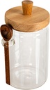 Bloomingville Glass Canister with Wood Lid and Spoon, Natural