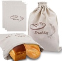 Natural Linen Bread Bags,3 Pieces Reusable Unbleached Drawstring Bag 13.8 x 19.7 Inches for Homemade Bread Container,Extra Large Storage for Artisan Baguette & Bakery