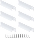 Geesatis 6 Pcs 3 inch Hole Center Cabinet Door Handles Drawer Pulls Window Door Knobs Pulls for Home Decoration Hardware, with Mounting Screws, White