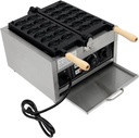 Taiyaki Fish Waffle Maker, Commercial Electric Fish Shaped Taiyaki Waffle Baking Making Maker Machine, Double Side Heating, 12 fish-shaped, 1800W 110V