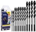 12-PCS Masonry Drill Bit Set & Concrete Drill Bit Set, 1/8 to 1/2 inch Professional Carbide Drill Bits Tip for Glass, Tile, Brick, Cement Concrete Plastic Wood etc. Masonry Drill Bits Set by DYRECELVE