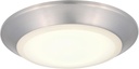 Westinghouse 6134200 Makira Traditional One-Light, 7.5 Inch 16 Watt Dimmable LED Indoor/Outdoor Selectable Surface Mount Fixture, Brushed Nickel Finish, Frosted Acrylic Shade