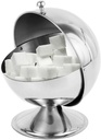 Sugar Bowl with Roll Top, 10oz Stainless Steel Sugar Container, Spherical Candy Bowl, Sugar Cube Holder, Reusable Candy Jar Multipurpose Cookies Bowl for Home Kitchen Office Coffee Bar
