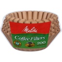 Melitta 8-12 Cup Basket Coffee Filters, Natural Brown, 200 Total Filters Count