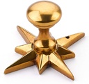 Schaub 982-PAR Sonata Knob with Star Backplate, Paris Brass, 11/16" Dia
