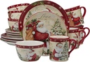 Certified International 89127 Holiday Wishes 16 piece Dinnerware Set, Set of 4, One Size, Mulicolored