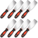 8 Pcs 2'' Lawn Mower Maintenance Deck Scrapers with Non-Slip Rubber Handle 10.25 x 2 inch Stainless Steel Lawn Mower Tool Heavy Duty Deck Remover Accessories for Cleaning Dead Grass Putty