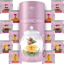 Teabloom Rose Flowering Tea – 12 Hand Tied Blooming Tea Flowers – 36 Steeps, Makes 250 Cups – Romantic Rose Tea Gift Set for Tea Lovers