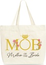 Mother Of The Bride Tote Bags For Women, Appreciation Gifts For Engagement Bridal Shower Bachelor Party Wedding From Bride Groom, Canvas Shoulder Bag For Work Shopping Beach Travel Holiday -A35