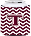 Caroline's Treasures CJ1051-TTBC Letter T Chevron Maroon and White Tall Boy Hugger Can Cooler Sleeve Hugger Machine Washable Drink Sleeve Hugger Collapsible Insulator Beverage Insulated Holder
