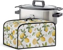 Crock for Pot Cover 6-8 qt Yellow Lemon Slow Cooker Dust Cover with Pocket for Accessories Keep Slow Cooker Free From Dust