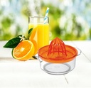 Uniware Fruit Juicer Strainer Reamer, Made in Italy, with Handle Pour Spout, BPA Free Colors may Vary (Orange)
