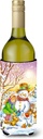 Caroline's Treasures APH3544LITERK Girl and Animals with Snowman Wine Bottle Hugger Bottle Cooler Sleeve Hugger Machine Washable Collapsible Insulator Beverage Insulated Holder