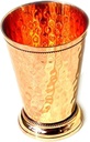 PARIJAT HANDICRAFT Copper tumbler - 100% pure copper tumbler for moscow mules beautifully handcrafted embossed mint julep cup. (3 X 3 X 3.5)