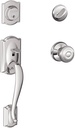 SCHLAGE Camelot Single Cylinder Handleset and Georgian Knob, Bright Chrome (F60 CAM 625 GEO)