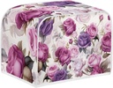 Dolyues Purple Rose Toaster Cover 4 Slice Kitchen Small Appliance Covers Toaster Cover Fits for Most Standard 4 slice Toasters Universal Women Gift