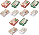 12pcs Christmas Cookie Box Boxes Pvc Window Biscuit Candy Packaging Box Cardboard Cake Carrier Container