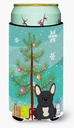 Caroline's Treasures BB4139TBC Merry Christmas Tree French Bulldog Black Tall Boy Hugger Can Cooler Sleeve Hugger Machine Washable Drink Sleeve Hugger Collapsible Insulator Beverage Insulated Holder
