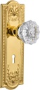 Nostalgic Warehouse Meadows Plate with Keyhole Crystal Glass Knob, Passage - 2.75", Polished Brass