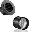 Hon&Guan Soffit Vents 4 Inch with 4 Inch Backdraft Damper-Black