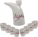 Cabilock Ceramic Traditional Rice Wine Pot Sake Kettle Cups Wine Holder Retro Style