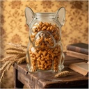 French Bulldog Snack Jar-Airtight Treat Containers With Lids-Adorable Glass Food Jars-Handmade Dog Shape Glass Storage Can-Novelty Cute Cookie Jars-For Kitchen And Countertop Decor Pet Lovers Gift