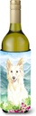 Caroline's Treasures CK2514LITERK Mountian Flowers White Collie Wine Bottle Hugger Bottle Cooler Sleeve Hugger Machine Washable Collapsible Insulator Beverage Insulated Holder
