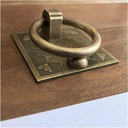 Door Knocker Hand Ring Antique Squar Handles Bronze Cabinet Drawer Knobs Knocker Retro Brass Kitchen Knob Pull 6x6cm Door Ring Handle Door Knocker