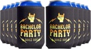 Bachelor Party Can Coolie - Pack of 10 Can Coolers with Gold Text "Bachelor Party - Rock On!" | Bachelor Party Favors for Men Team Groom Cup Bachelor Party Decorations Groom Supplies Beer Wedding