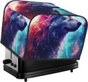 Oven Cover Kitchen Bread Machine Protector,4 Slice Toaster Cover For Home,Fingerprint Coaster Cover,Kitchen Small Appliance,Starry Multicolored Wolf