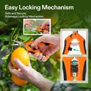 6.5inch Orange Garden Pruner - Stainless Steel Blades Hand Pruner for Precision Pruning and Shearing