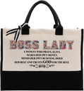 Cotton Canvas Tote for Women - Reusable Beach Bag & Gift for Boss/Mom/Co-worker