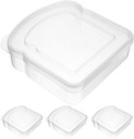 Cabilock 4pcs Toast Shape Sandwich Case: Reusable Refrigerator Snack Food Storage Container Clear Sandwich Containers For Meal Prep