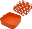 DOITOOL 1 Set Silicone Bacon Tray Accessory Tray Microwave Bacon Pan Liners for Baking Bacon Wave Bacon Microwave Tray Bacon Rack Micro-Wave Oven Silica Gel Bakeware Orange