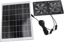 16.54 x 12.99 x 0.67in Solar Dual Fan Kit 30W IP65 Waterproofing Tempered Glass Laminate 17mm Aluminum Alloy Frame Ventilation Solar Fan for Outdoor Pet House Shed
