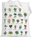 LEVLO Funny Plant Alphabet Tote Bag Gardener Gift Botanist Shoulder Bag House Plant Merchandise