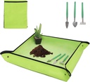 Repotting Mat for Indoor Plant Transplanting and Mess Control 29"x 29" Thickened Waterproof Potting Tray Foldable Succulent Potting Mat Portable Gardening Mat Garden Gifts for Women & Men green
