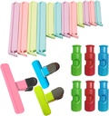 Chip Clips Bag Clips Food Clips, Plastic Bag Clips for Food Storage Chips and Other Food Bags Sealing Clamps, Squeeze and Lock Snack Bread Bag Clips, 21 Pcs 3 Styles
