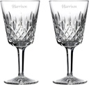 Waterford Personalized Classic Lismore Goblets, Set of 2 Custom Engraved Cut Crystal Goblets for Wine, Water, Juice and More