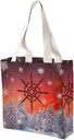 Canvas Tote Bag for Women Reusable Grocery Bag Red Sky Snow Flake Shopping Bags Casual Shoulder Bag Handbag