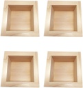 JapanBargain 2729, Japanese Sake Cups Wooden Masu Hinoki Wook, Fuku-Happiness Engraved, Made in Japan, 4 oz, Pack of 4