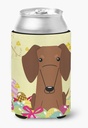 Caroline's Treasures BB6130CC Easter Eggs Dachshund Red Brown Can or Bottle Hugger Cooler Washable Drink Sleeve Collapsible Beverage Insulated Holder, Can Hugger, Multicolor