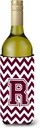 Caroline's Treasures CJ1051-RLITERK Letter R Chevron Maroon and White Wine Bottle Hugger Bottle Cooler Sleeve Hugger Machine Washable Collapsible Insulator Beverage Insulated Holder