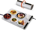 Food Warming Mat Electric Warming Tray for Buffets- 24x15in, Roll up Portable, 9 Heat Setting, 6h Timer, 18h Auto Power Off, Fully Surface Fast Heating, Food Warmer for Gathering Party(Light Gray)
