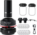 Multi-Functional Electric Mason Jar Vacuum Sealer Kit - Wireless Kitchen Sealer with 2 Vacuum Wine Stoppers, Standard & Wide Mouth Lids, Lid Opener, and USB Charging
