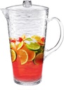 KLIFA- RIPPLE- 2.13 Quarts/76 oz, Acrylic Water Pitcher with Strong Handle, BPA-Free, Shatter-proof Jug with Lid, Plastic Pitcher for Juice, Milk, Beverage & Iced Tea,1 piece, Clear