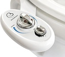 Boss Bidet Luxury White Blue - Bidet Attachment for Toilet Seat - Dual Nozzles, Self-Cleaning, Non-Electric Water Sprayer, Save Money On Toilet Paper and Reduce Waste
