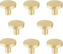 RZDEAL Cabinet Knobs Pure Brass Round Dresser Drawer Knobs and Pulls Simple Decorative Kitchen Cabinet Door Handles (8Pcs, 1.1"x0.78")