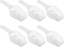 6pcs Plastic Ice Cube Scoop Ergonomic Kitchen Gadget for Solid Liquid Foods Lightweight Space Saving for Parties and Buffets